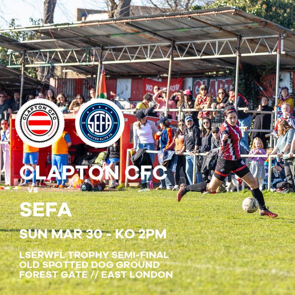 Clapton Community FC vs Soccer Elite Football Academy takes place on Sunday, March 30 2025 with a 2pm kick off at the Old Spotted Dog Ground, Forest Gate, East London.

