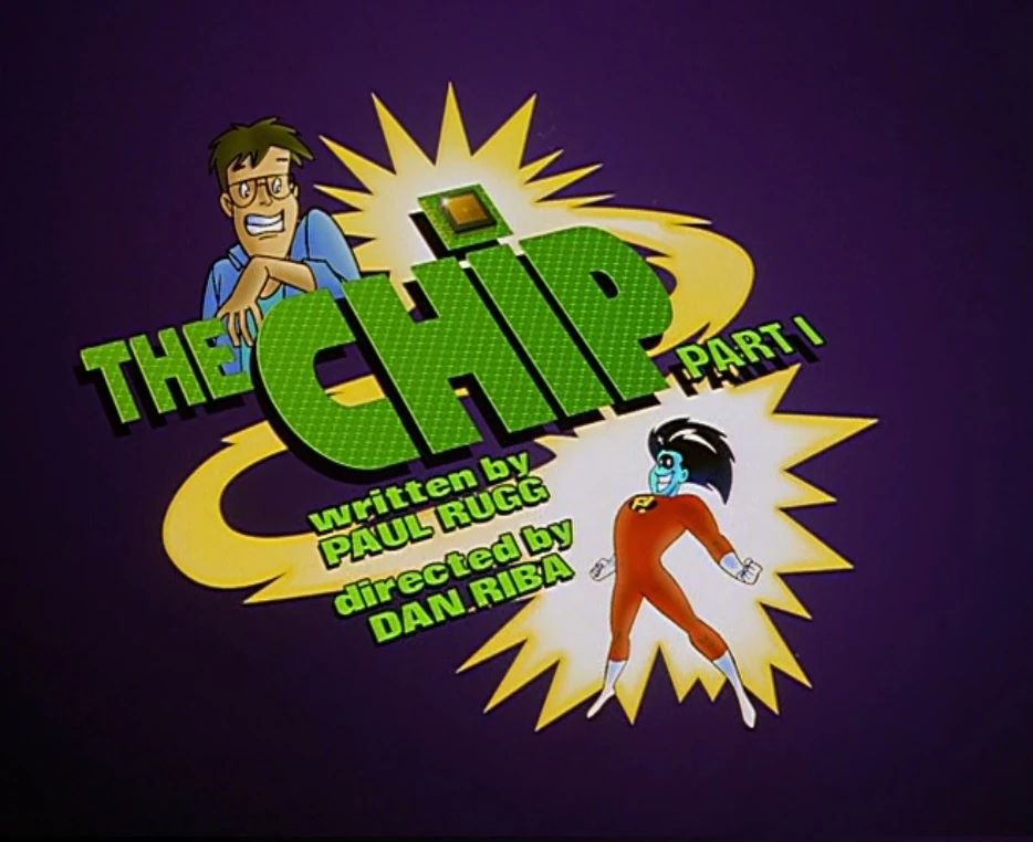 The title card for the Freakazoid episode, The Chip Part 1.