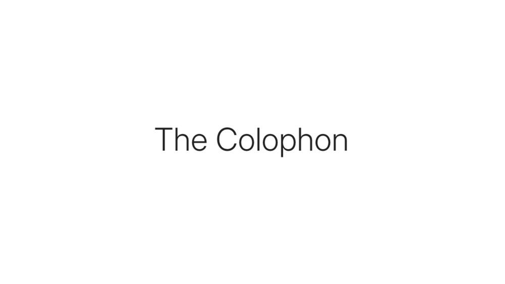 The Colophon