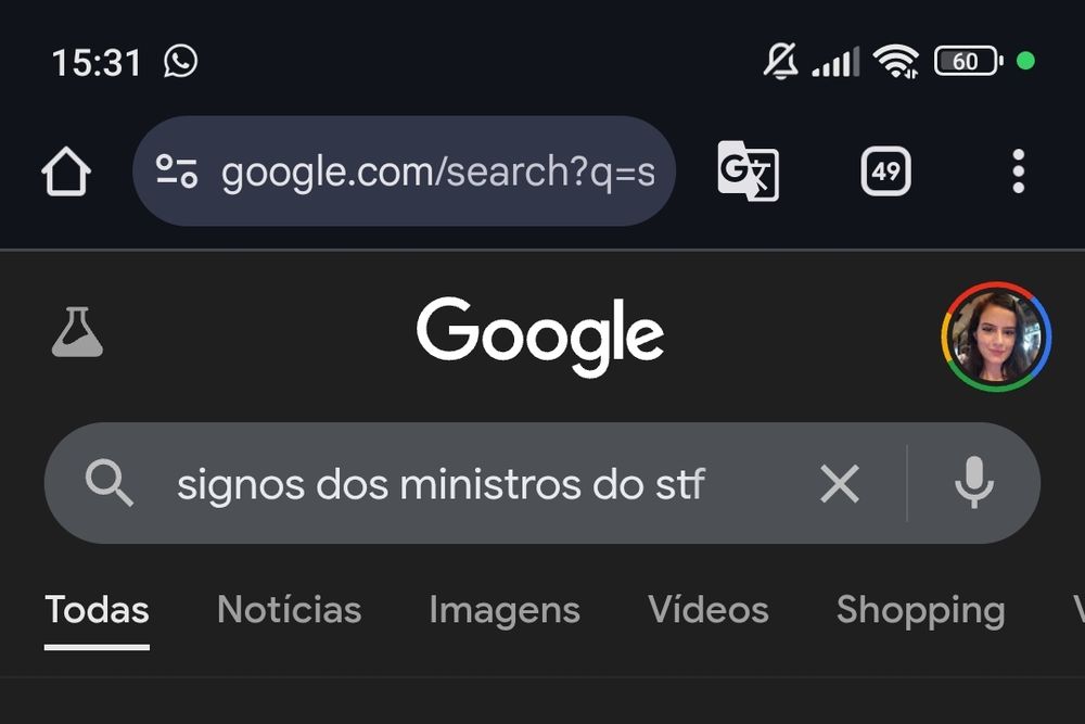 na barra de pesquisa do google "signos dos ministros do stf"