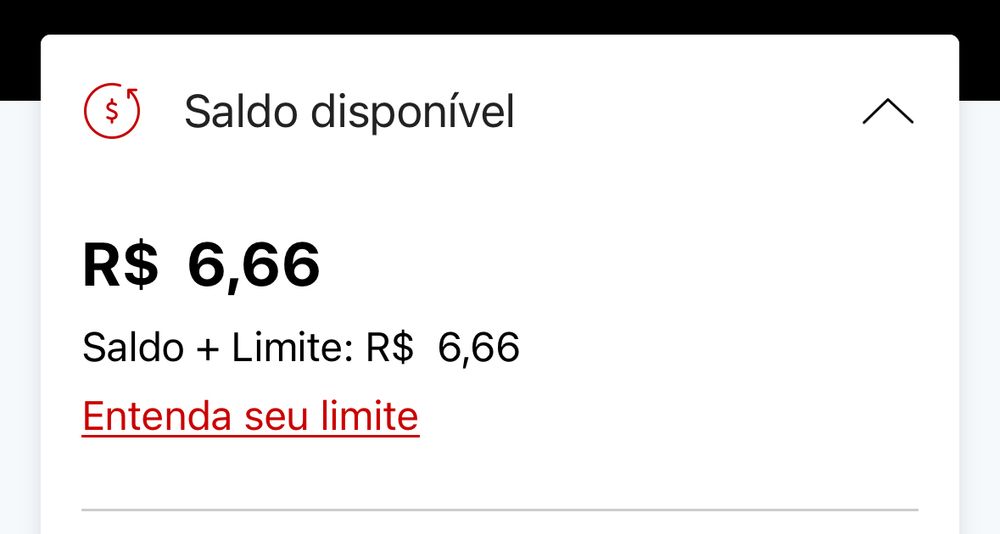 Saldo da conta bancária: 6.66