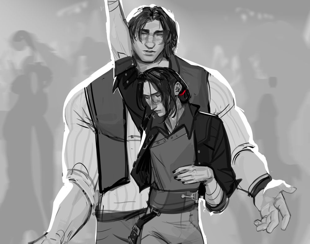 vander and silco dancing, vander getting closer to silco, not laying his hands on silco