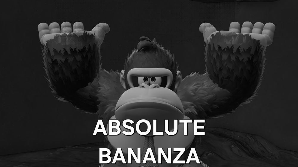 Ditto, but instead captioned "ABSOLUTE BANANZA".