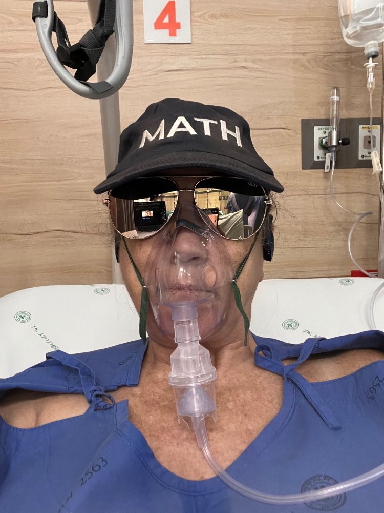 nebulizer treatments for saliva aspiration during surgery. I think I’m okay. The sunglasses and hat are because I’m photosensitive and the hospital lights are harsh.