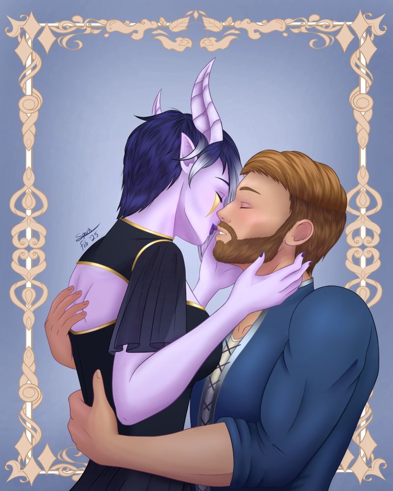 Serenity and her husband, Tedric, embracing in a gentle lover’s kiss.