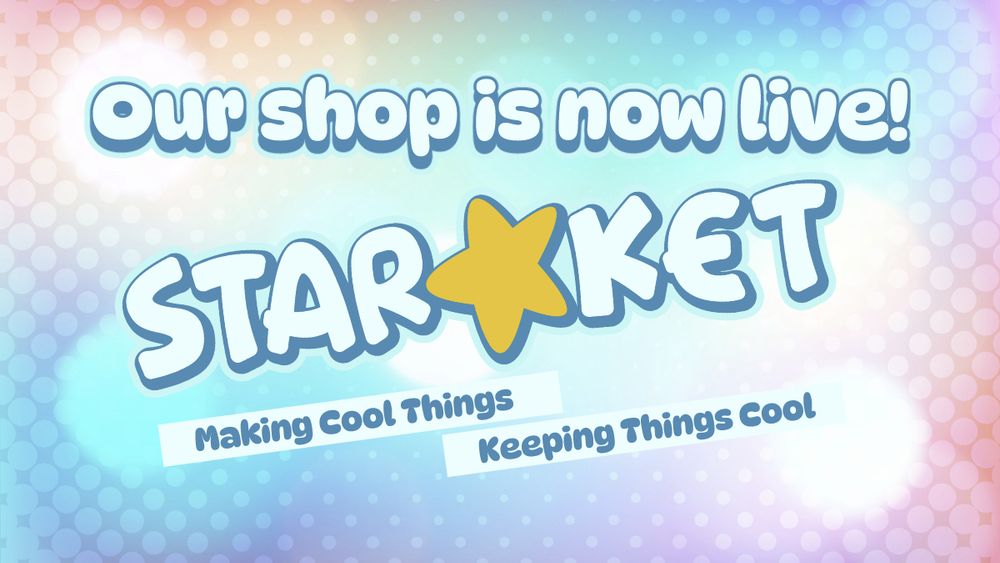 A promotional image of the Star-Ket logo, with the text "Our Shop is now live" with the tagline: "Making cool things, Keeping things cool"