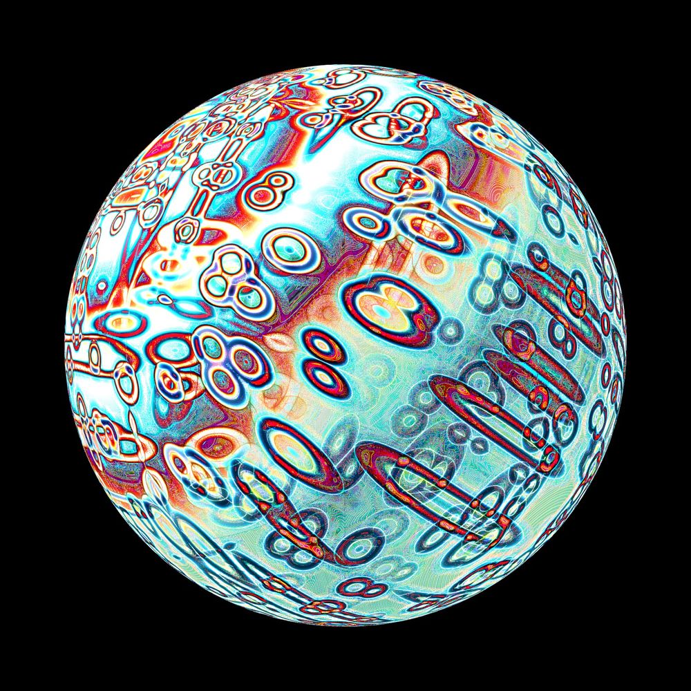 Algorithmic art - cell noise applied to the surface of a sphere