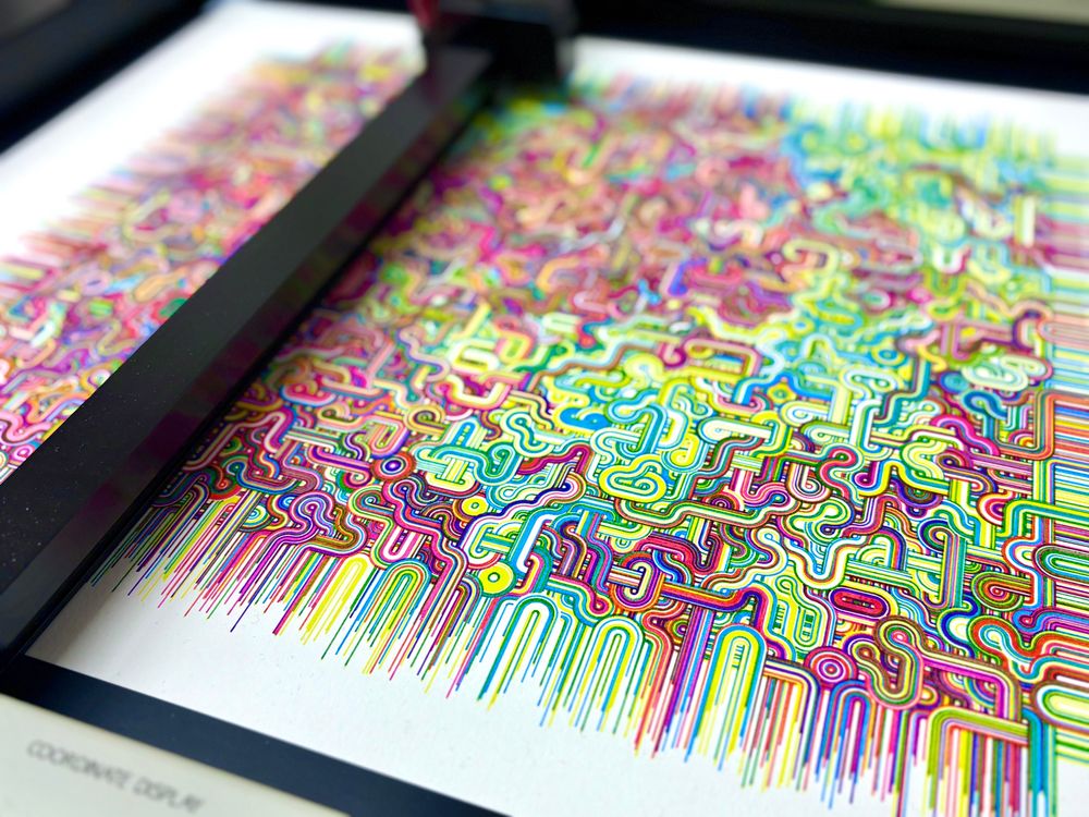 Pen Plotter art by Paul Rickards.