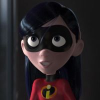 The character Violet Parr from The Incredibles. It’s an unflattering picture because she’s mid-speaking. Teenagers can’t catch a break, can they?