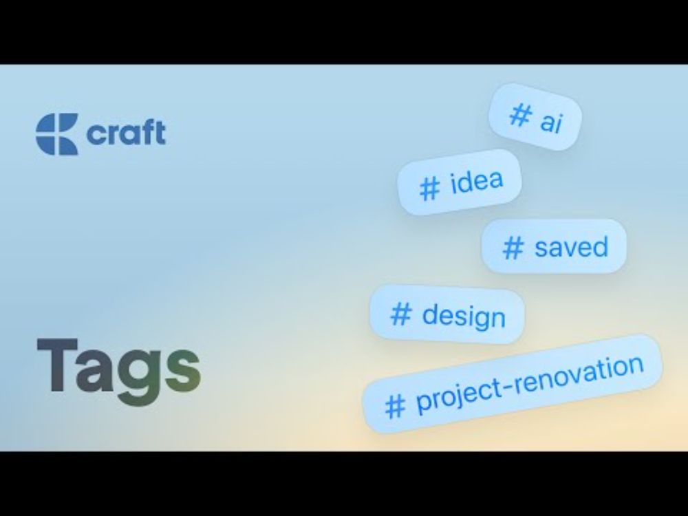 Craft Tags Essentials: pin, filter, and find anything fast