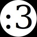 cat face rendered in a serif font