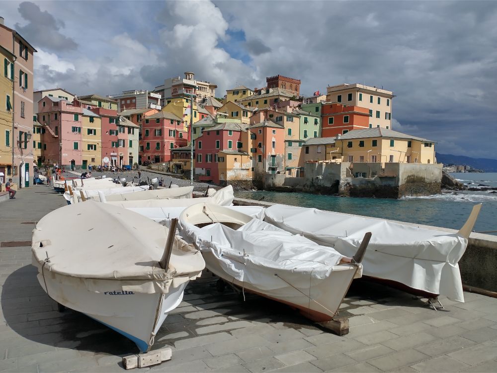 boats and colourful houses
