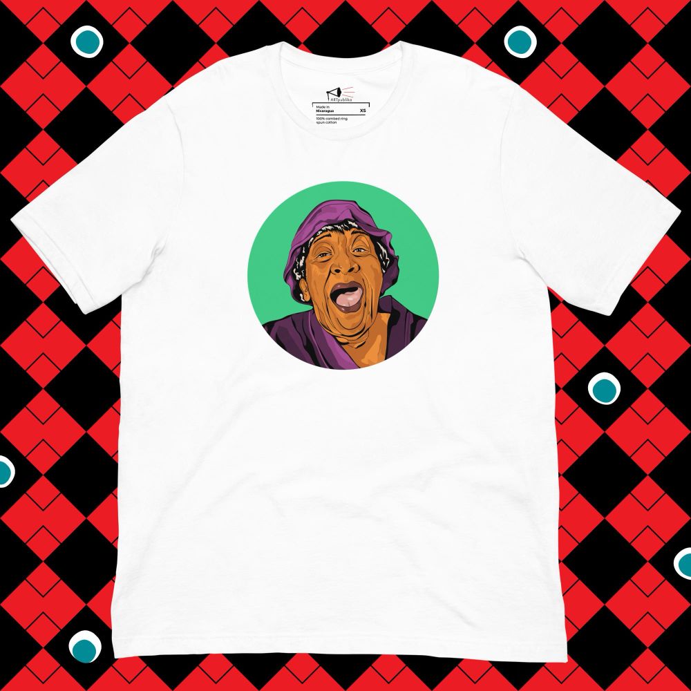 Marvelous Moms Mabley T-shirt from The ARTpublika Shop on branded background | Design by Liz Publika 