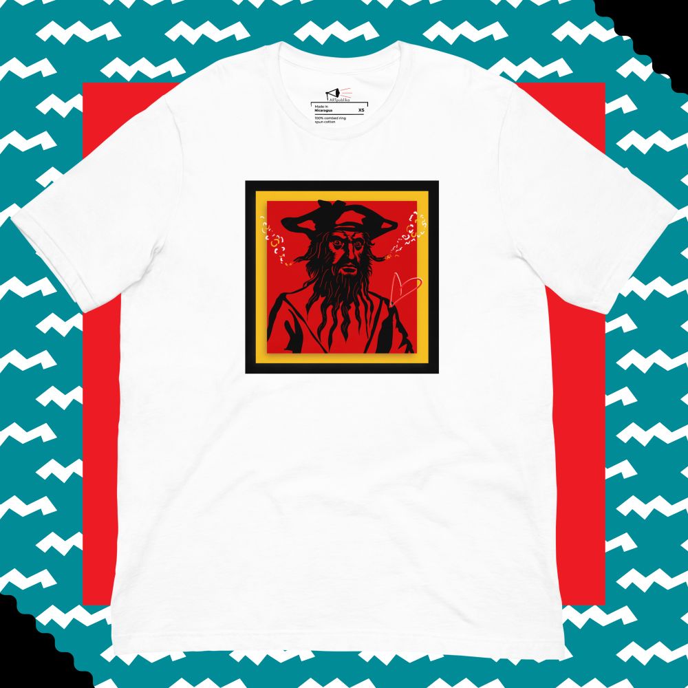 All Love Blackbeard T-shirt from The ARTpublika Shop on branded background | Design by Liz Publika 