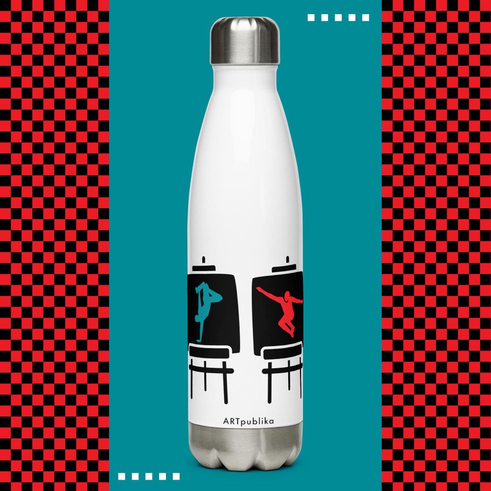Dance Insulated Water Bottle from The ARTpublika Shop on branded background | Design by Liz Publika 