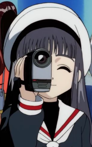 omoyo daidouji from card captor sakura with her gay little camera
