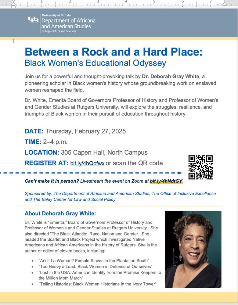 Poster of Dr. White's upcoming February 27th talk at UB