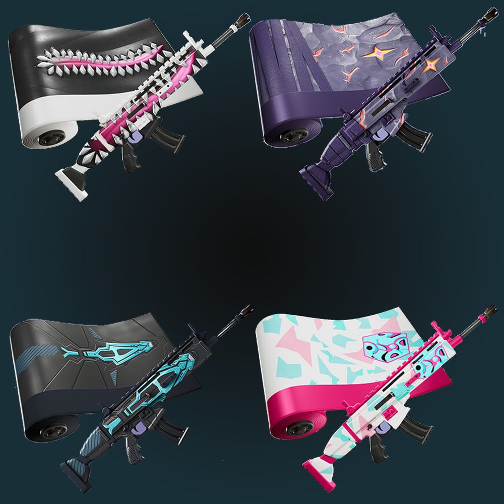 A collection of 4 of the earliest wraps I created for Fortnite. Created using Substance Designer and Unreal Engine.