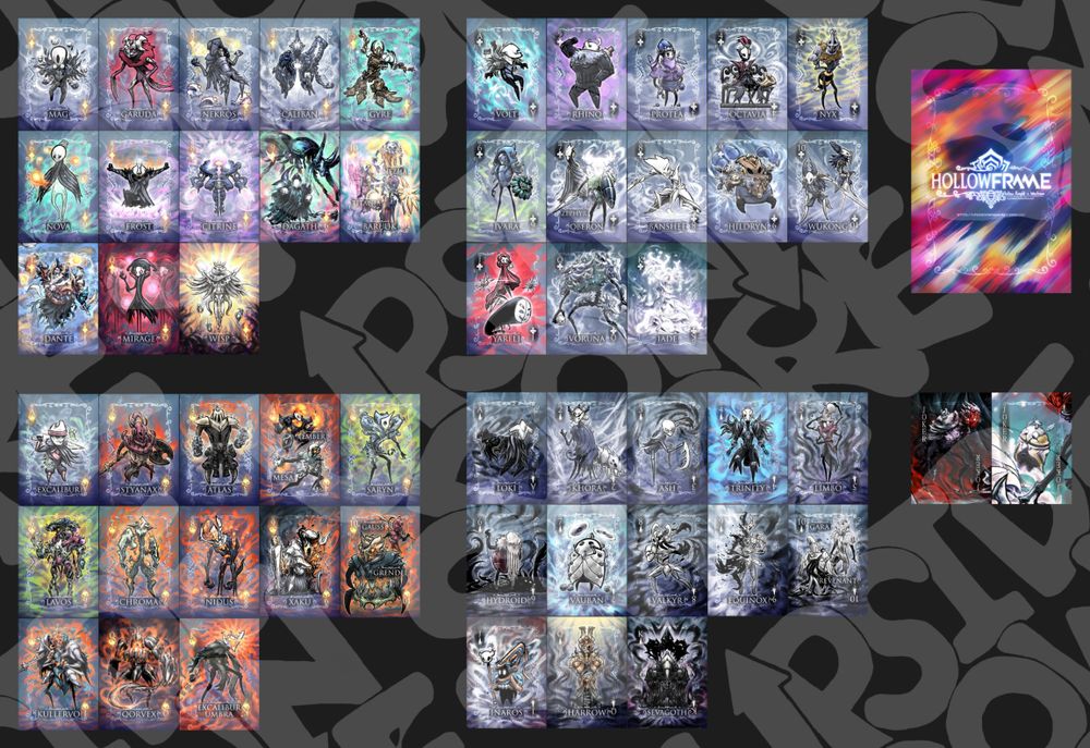 Watermarked full deck spread, categorized into the four suits (diamonds, clubs, hearts, spades) as well as the two jokers and the back design. Organized in PureRef.