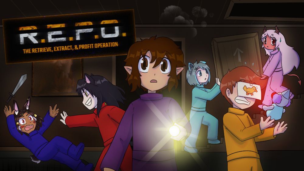 Drawing of 6 within the game R.E.P.O.