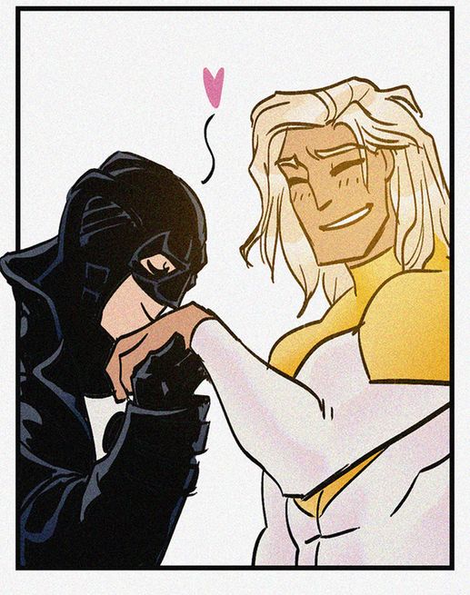 Midnighter kisses Apollo on the hand
