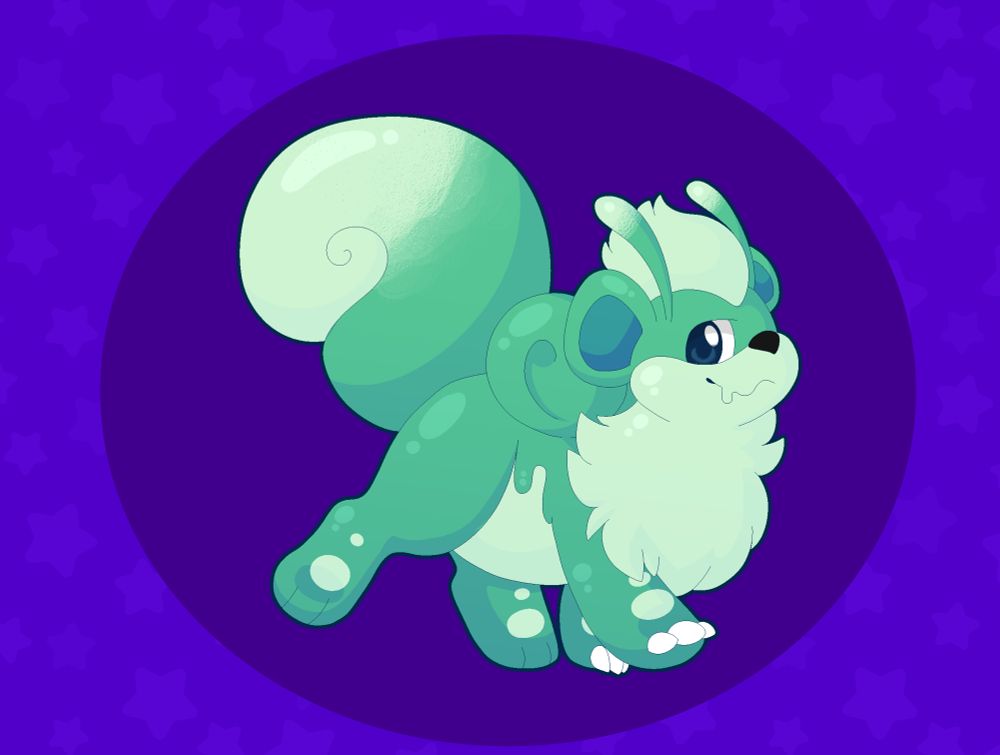 a green alien growlithe