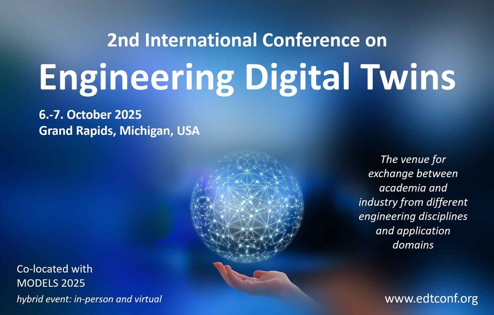 The International Conference on Engineering Digital Twins from October 6-7 in Grand Rapids, Michigan, USA.
Participation can be in-person and online.