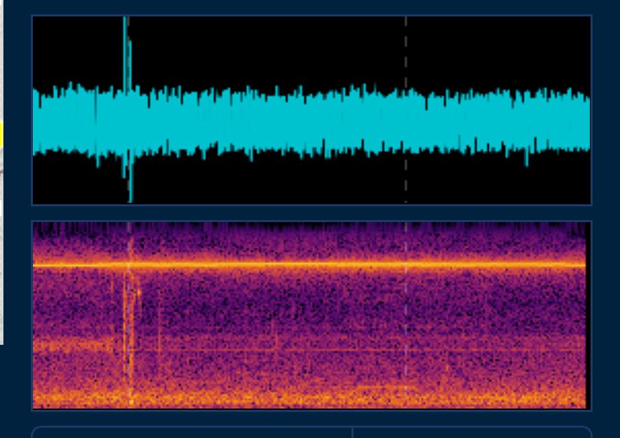 Seismic feed with a sudden burst s characteristic of an explosion