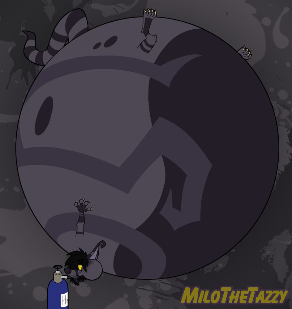Milo the crux inflating himself with helium.