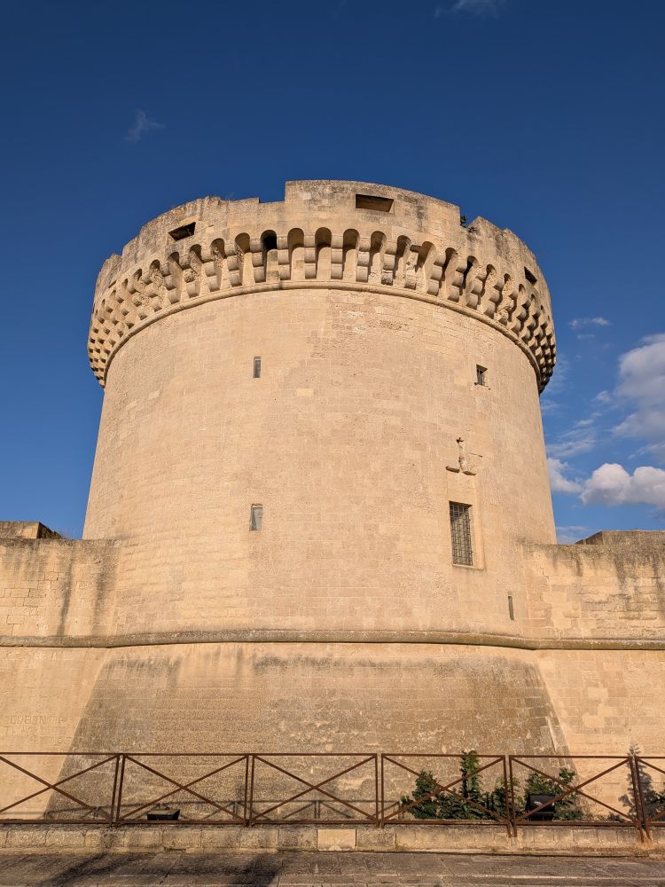 A picture of a tower of Matera's castle