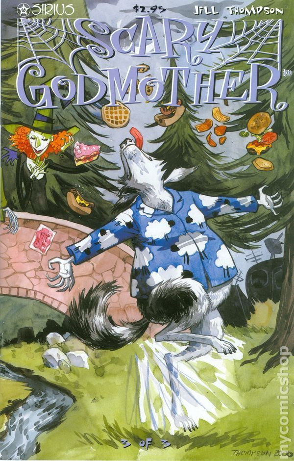 Cover of a Scary Godmother comic with Harry the Werewolf dancing like Snoopy