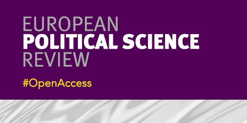 Promotional banner for the European Political Science Review featuring the hashtag 'OpenAccess' on a purple background.