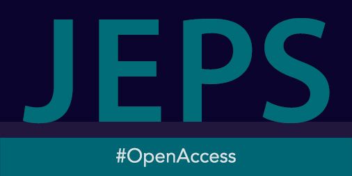 Logo of JEPS, featuring large, light blue letters on a dark blue background with the hashtag #OpenAccess.