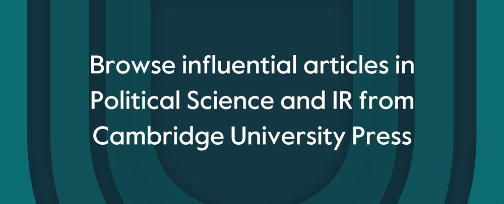 Promotional banner inviting users to browse influential articles in Political Science and International Relations from Cambridge University Press.