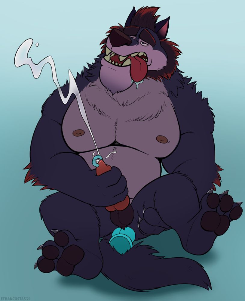 An alt or alternate of the picture before, this time, with a load shooting out of him.