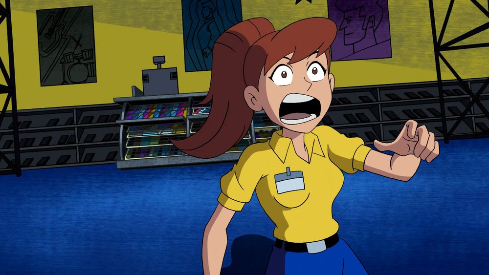 Screenshot of the Clerk Girl, from Teen Titans.