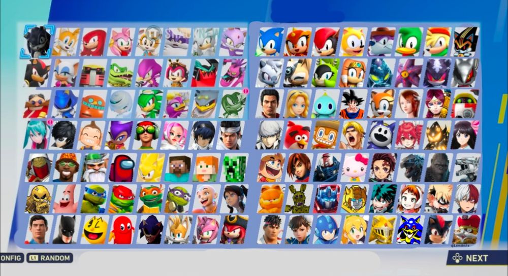 Fanmade Sonic Racing: Crossworlds roster but with a few characters edited in for satirical reasons. Some of which includes: “Sonic” / 2017x, Shard the Metal Sonic, Rankles the Otter, Goku, Furnace, Brass Knuckles, Davetrap, EXE / Faker, and All-Father. Some of the renders are from/for Outcome Memories.