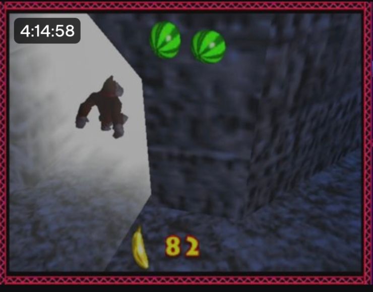 Donkey Kong being angelically summoned through a portal