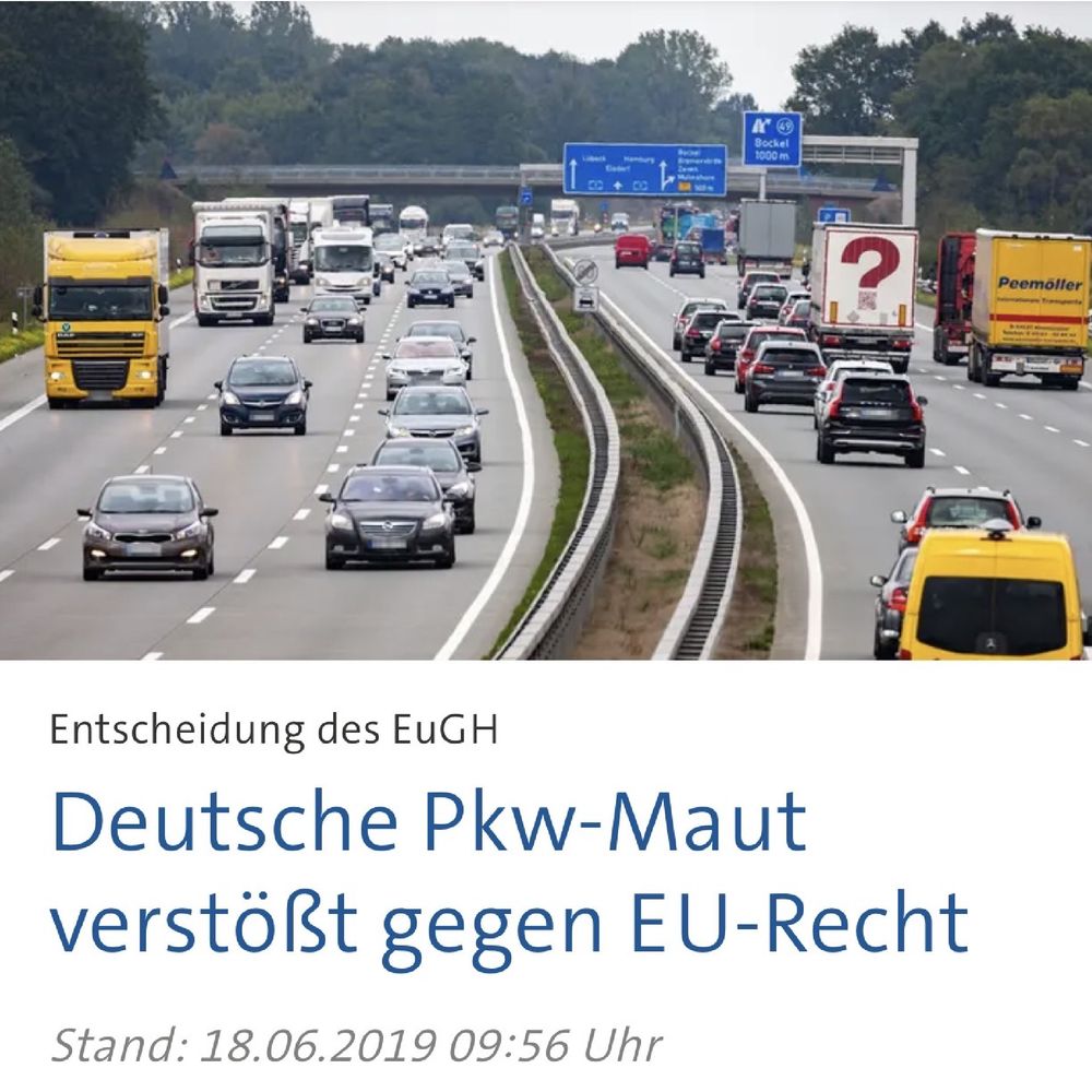 Artikel auf tagesschau.de zur Pkw-Maut 2019.
