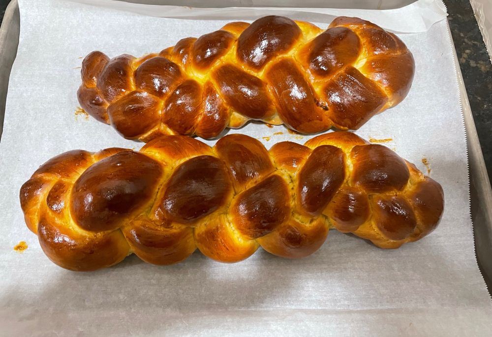 Two homemade challahs