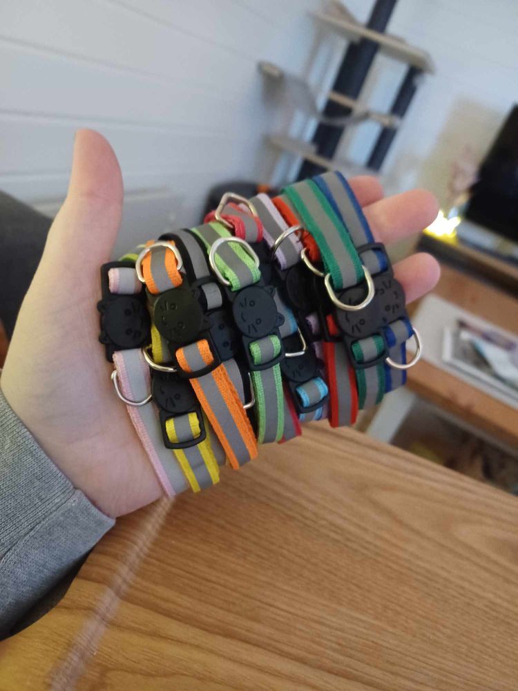 12 halsbånd til katt med refleks.