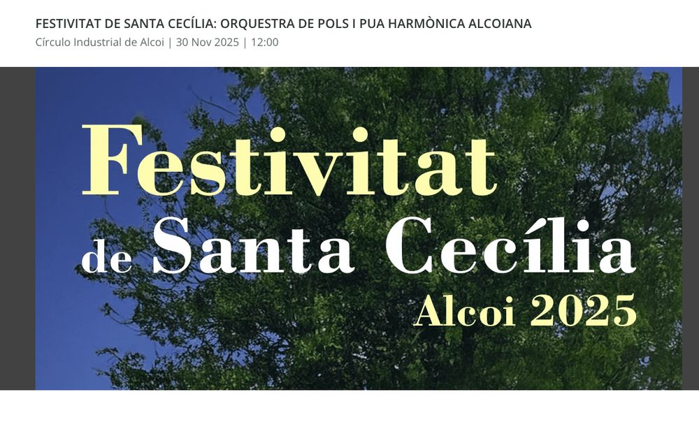Festivitat de Santa Cecília: "Orquestra de Pols i Pua Harmònica Alcoiana"