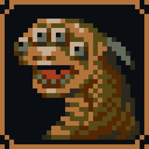 A four eyed dragon, looking at least twice as bewildered as any human possibly could.