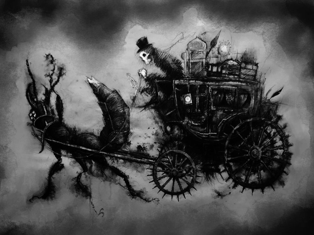 Coach drawn by a beetle