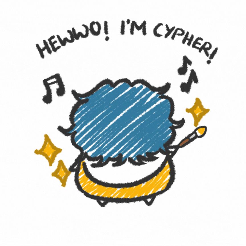 Hewwo! I'm Cypher! art GIF