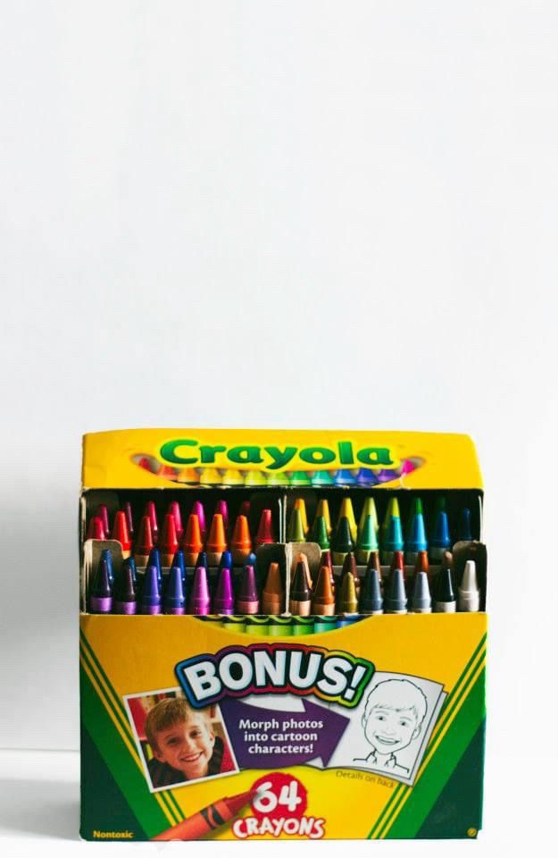 box of crayola crayons with a white background 