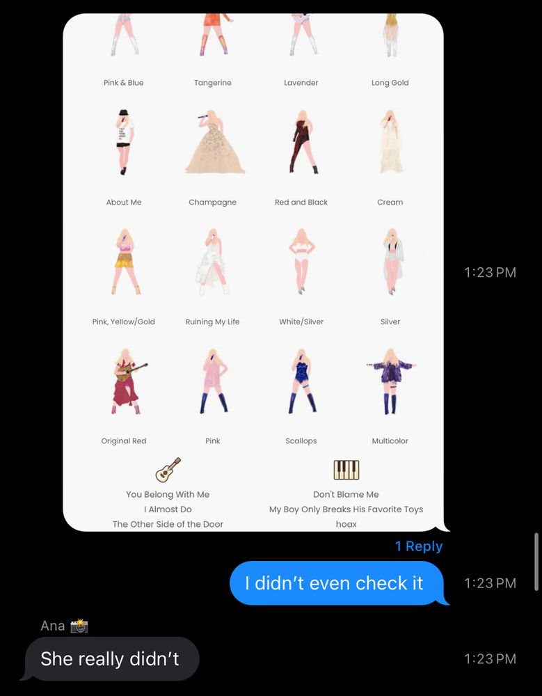 Screenshot of a text thread