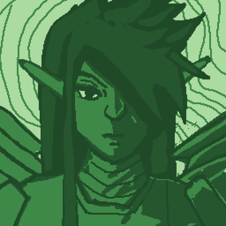 Close up portrait of an angel whose long hair covers one eye