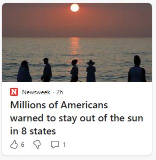 Millions of Americans warned to stay out fo the sun in 8 states