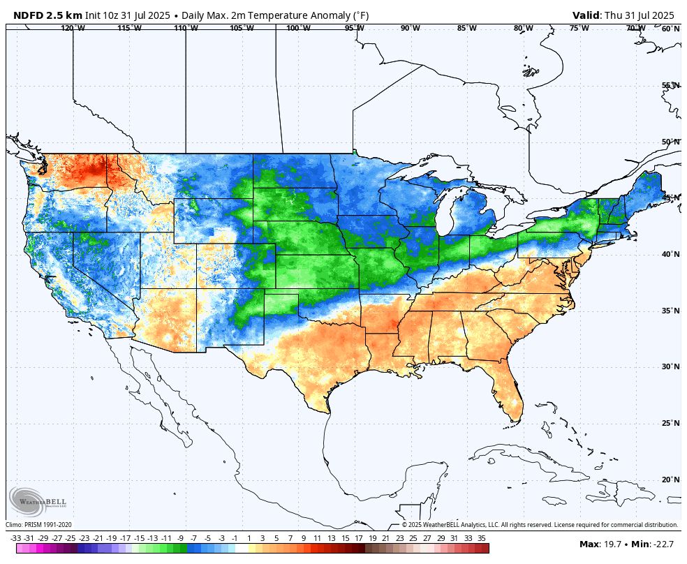 An end to the death heat has arrived in some places and is arriving in others. 